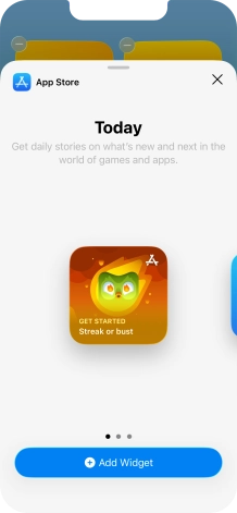 Slide your finger right or left on the screen to select the required widget size. Slide your finger right or left on the screen to select the required widget size.