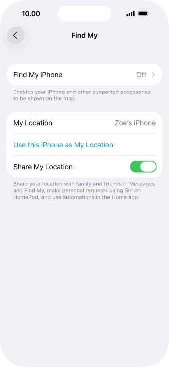 Press Find My iPhone.