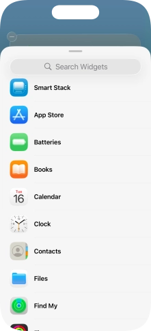 Press the required widget.