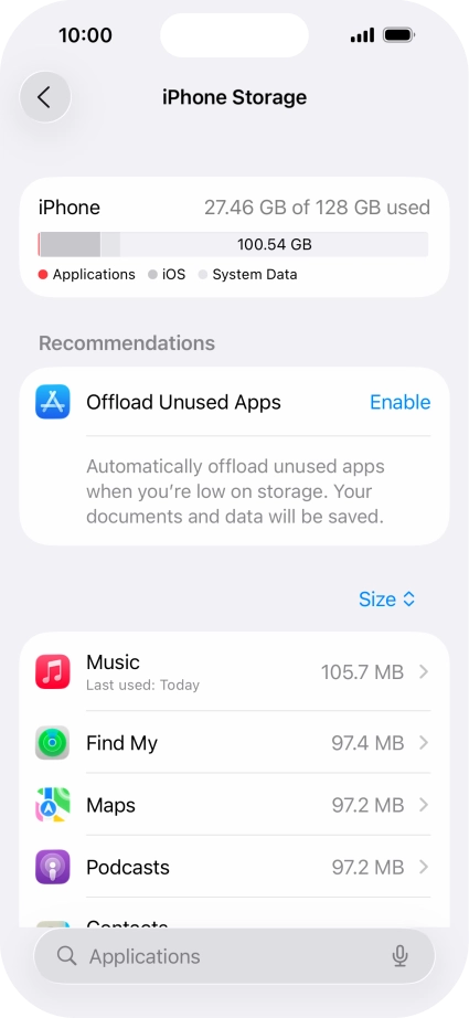 Press the required app.