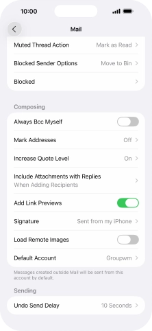 Press Default Account.