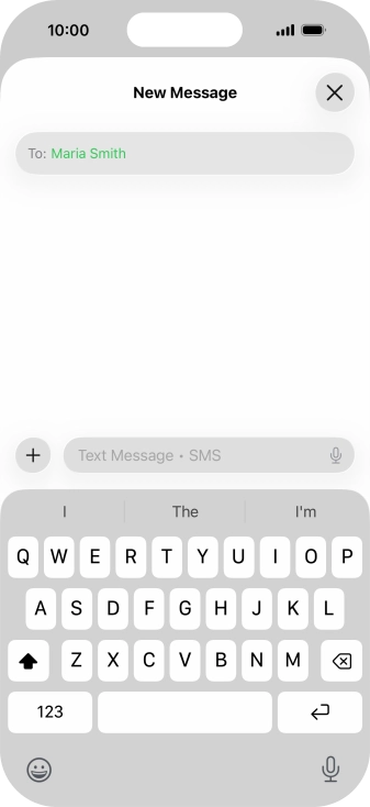 Press the microphone icon and say the required text.