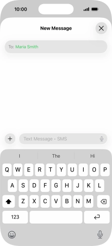 Press the microphone icon and say the required text.