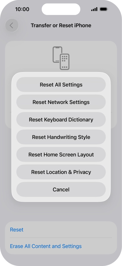 Press Reset All Settings.