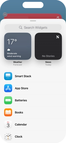 Press the required widget.