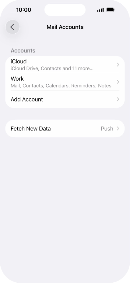 Press the required email account.