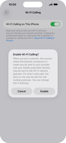 If you turn on the function, press Enable.