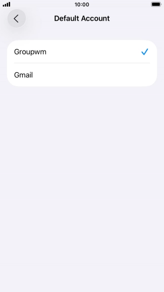 Press the required email account to select the email account as your default account.