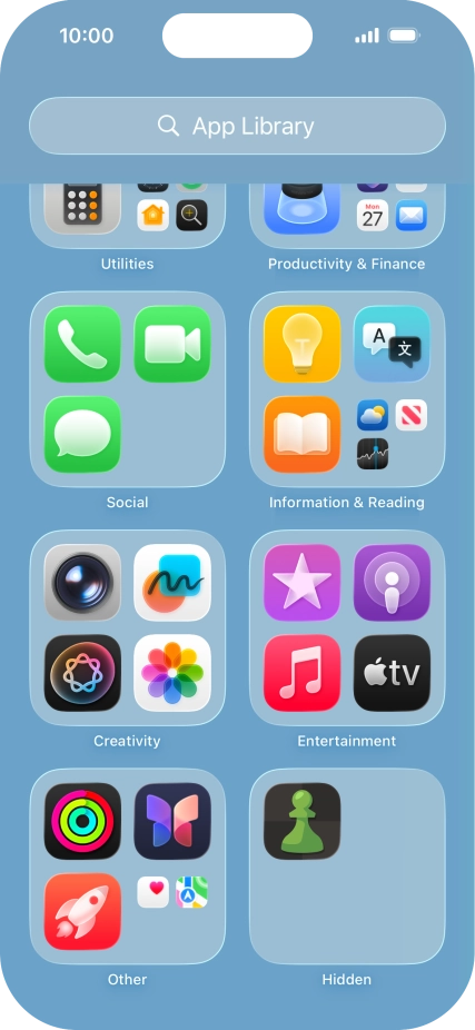 Press and hold the required app.