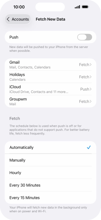 If you turn off the function, press the required setting.