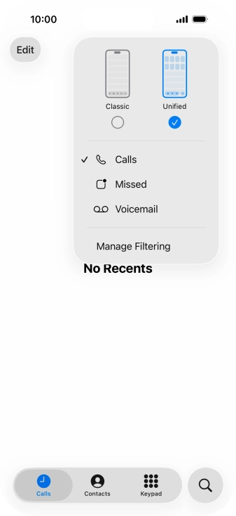 Press Voicemail and follow the instructions on the screen to set the voicemail PIN and greeting.