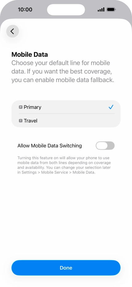 Press the indicator next to 