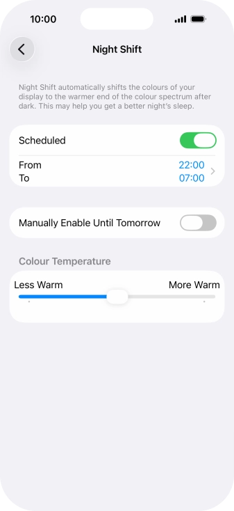 Press the indicator next to 