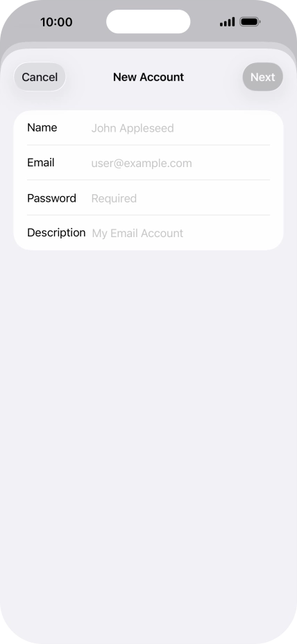 Press Name and key in the required sender name.