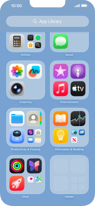 The app is now placed in the Hidden folder in the App Library.
