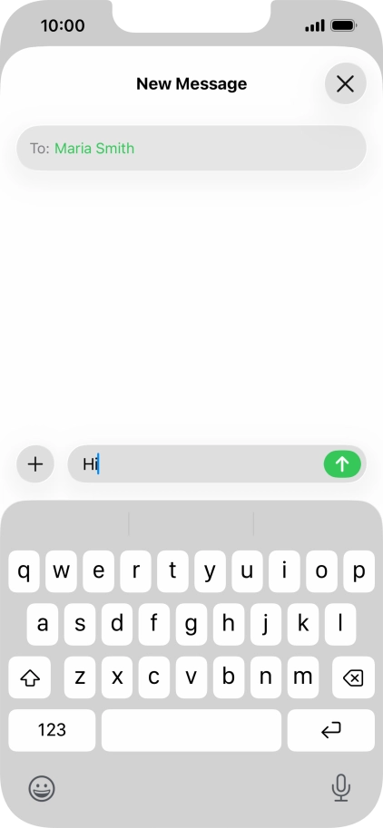 Press the send icon.