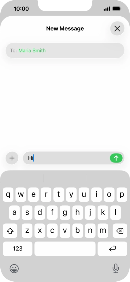 Press the send icon.