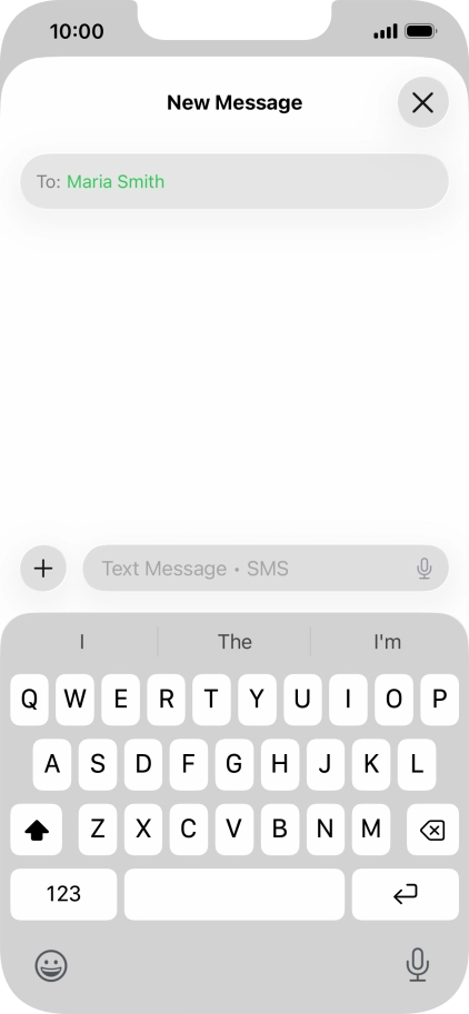Press the microphone icon and say the required text.