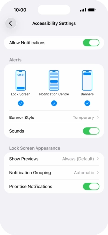 Press the indicator next to 