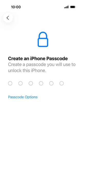 Press Passcode Options.