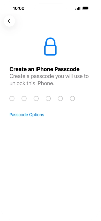 Press Passcode Options.