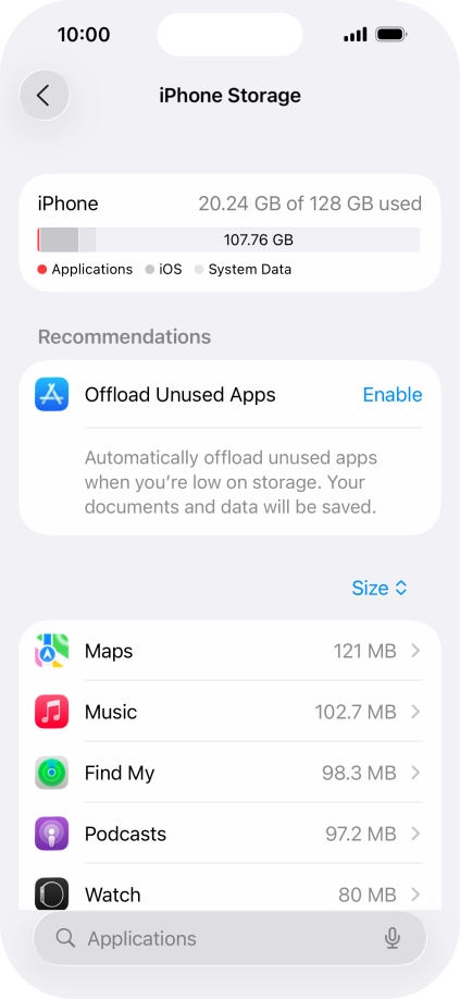 Press the required app.