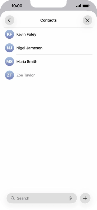 Press the required contact.