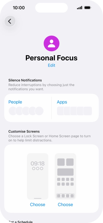 Press People and follow the instructions on the screen to select which contacts you would like to receive calls and notifications from when the selected focus mode is active. Press People and follow the instructions on the screen to select which contacts you would like to receive calls and notifications from when the selected focus mode is active.