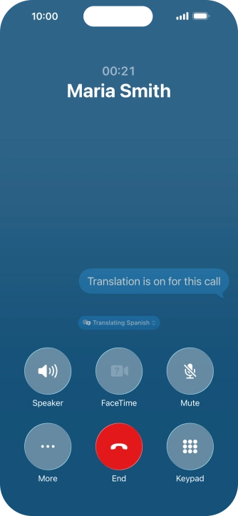 Press Translating ‹language› and follow the instructions on the screen to select language display or exit Live Translation.