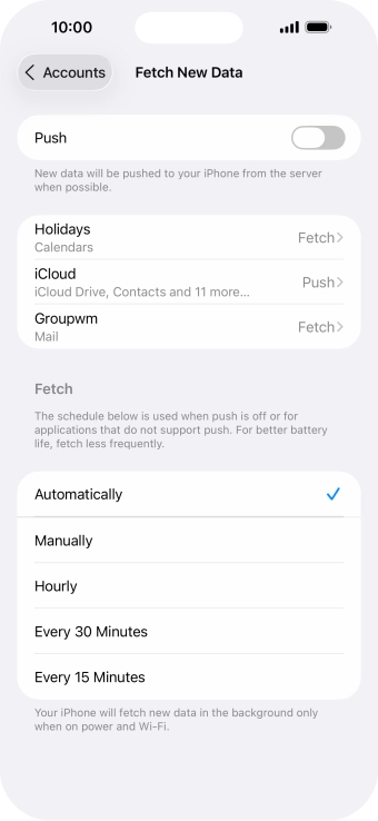 If you turn off the function, press the required setting.