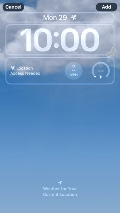To customise the way the lock screen date is displayed, press the date widget and follow the instructions on the screen to select the required widget display mode.