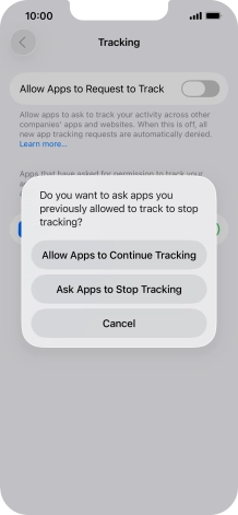 If you turn off the function, press the required setting.
