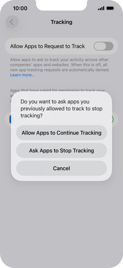 If you turn off the function, press the required setting.
