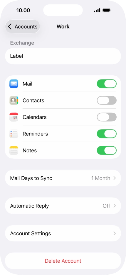 Press Account Settings.