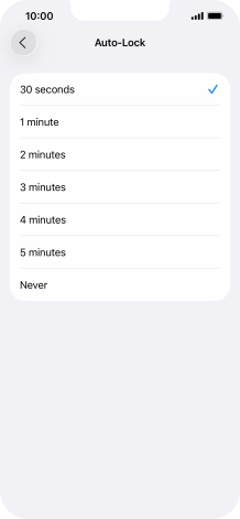 Press the required setting.