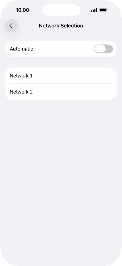 If you turn off the function, press the required network.