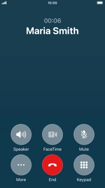 Press the end call icon to end the call and return to the home screen. Press the end call icon to end the call and return to the home screen.