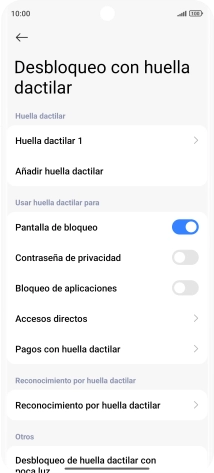 Pulsa el indicador junto a los ajustes deseados para activarlos o desactivarlos. Pulsa el indicador junto a los ajustes deseados para activarlos o desactivarlos.