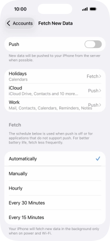 If you turn off the function, press the required setting.