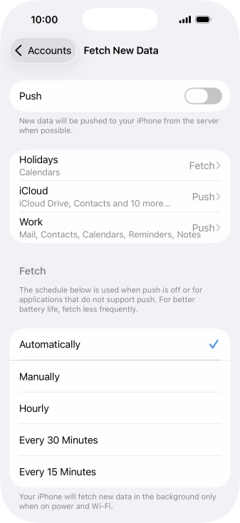 If you turn off the function, press the required setting.