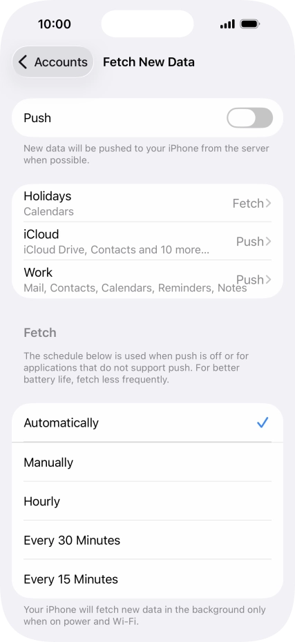 If you turn off the function, press the required setting.