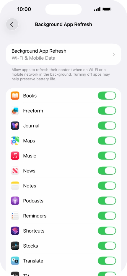 Press Background App Refresh.