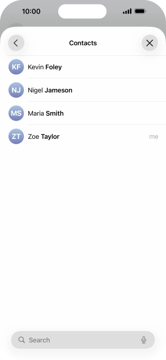 Press the required contact.