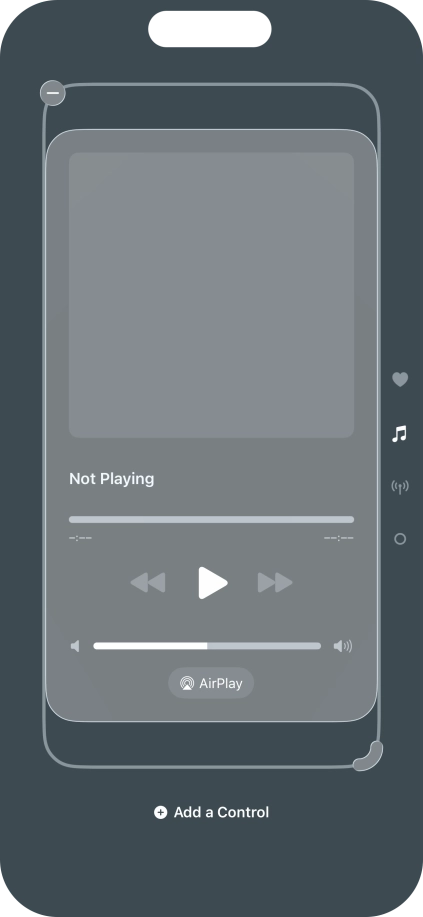 Press the remove icon on the required Control Centre page to remove it from Control Centre.