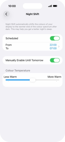 Press and drag the indicator below 