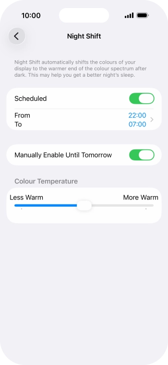 Press and drag the indicator below 