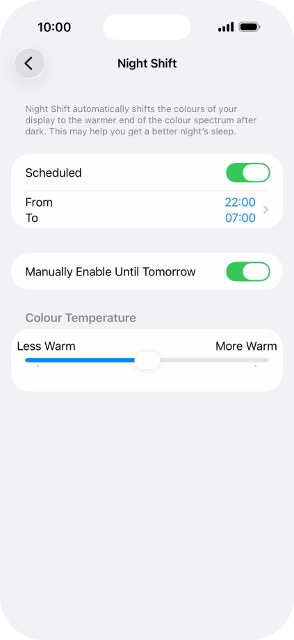 Press and drag the indicator below 