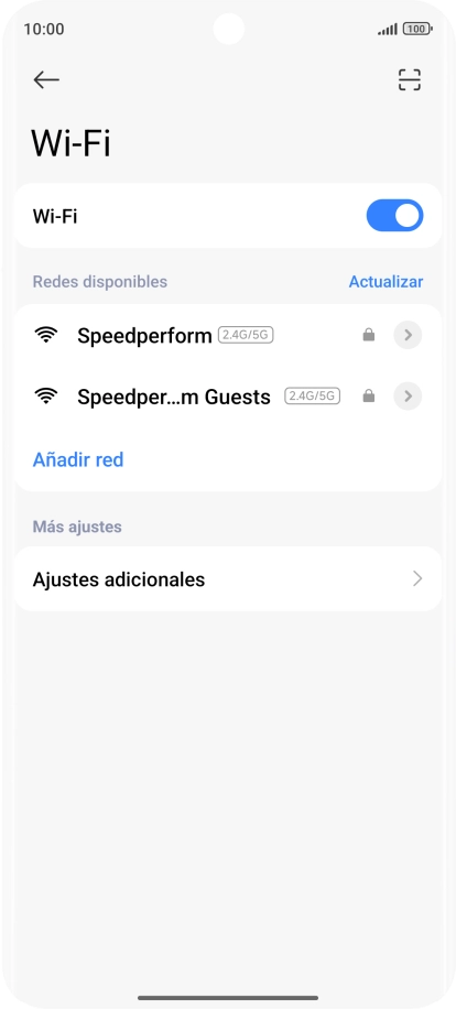 Pulsa la red deseada.