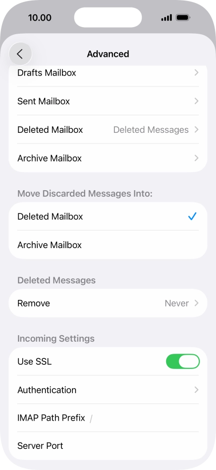 Press the indicator next to 