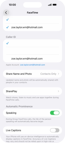 Press the required setting below 